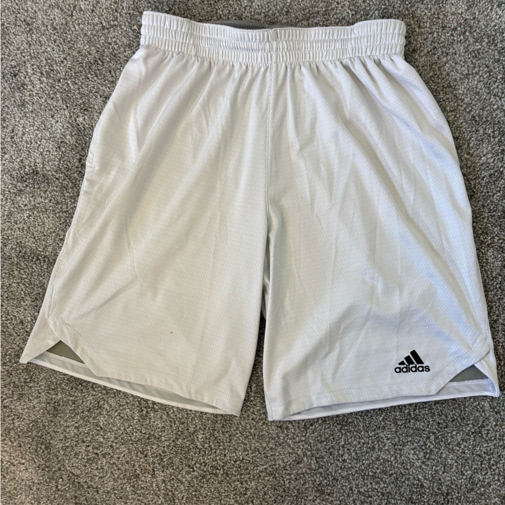 Adidas White Athletic Men’s Shorts Lightweight Performance Wear